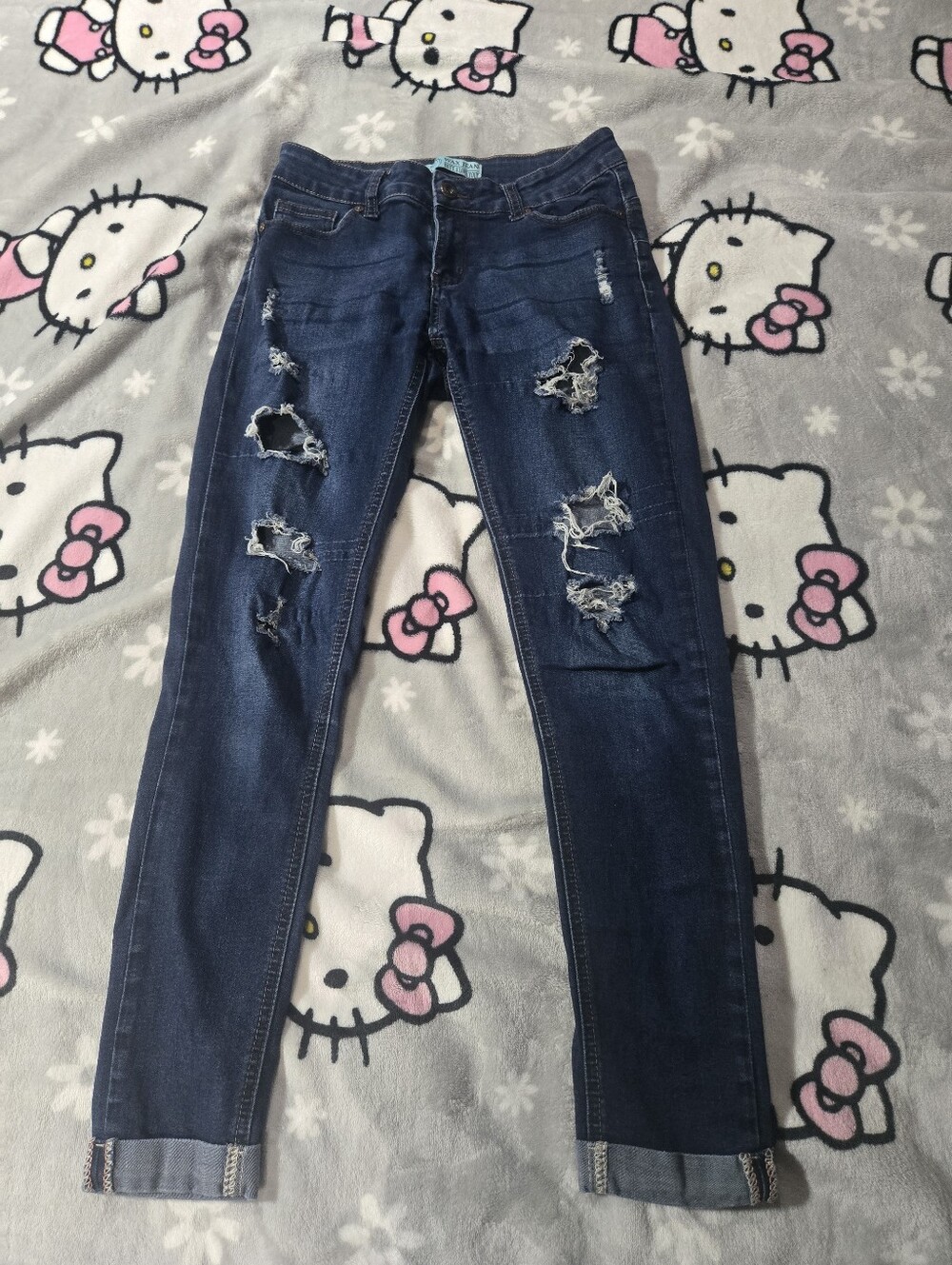 Dark Blue Wax Jean Strechy Skinny Jeans